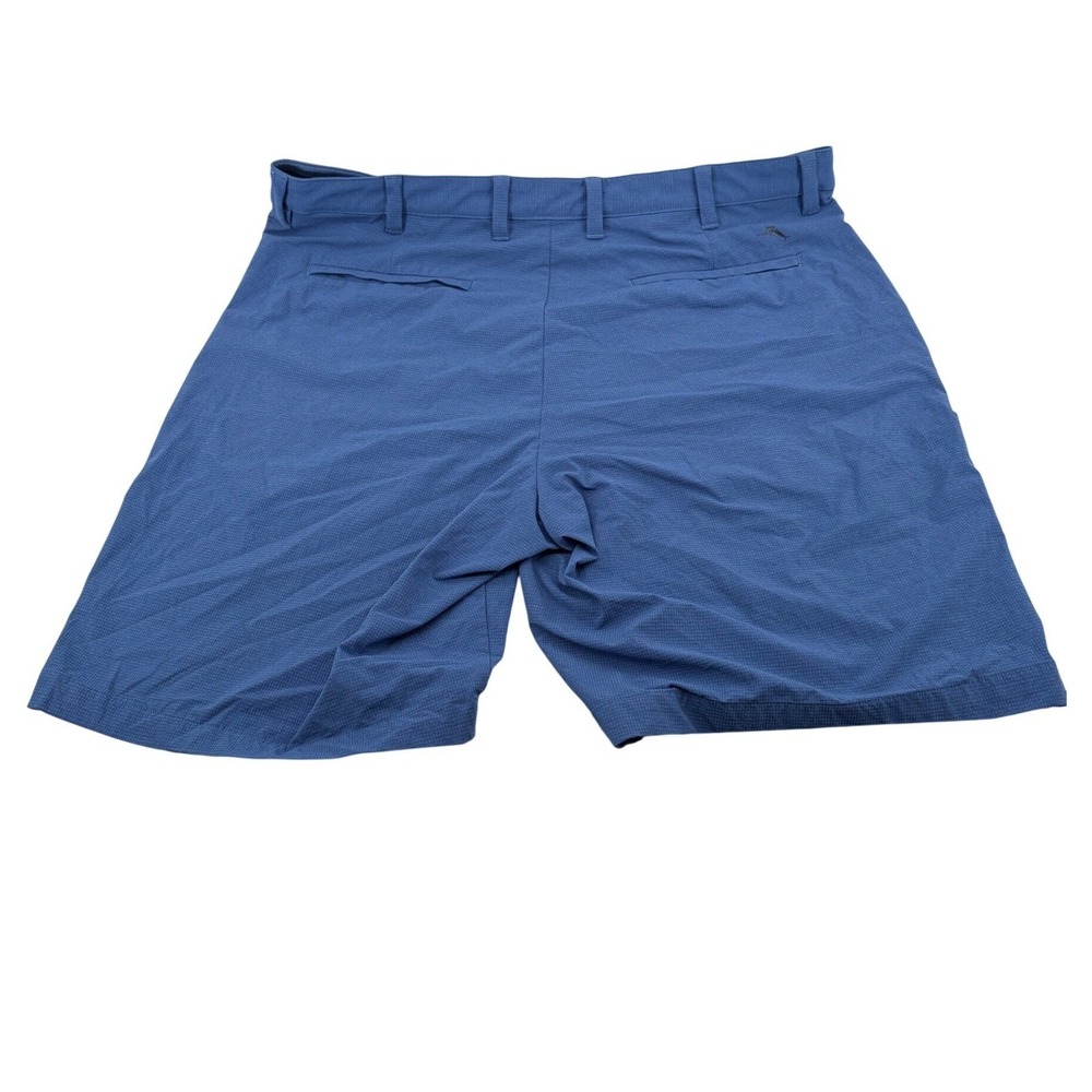 Tommy Bahama Boracay Performance Shorts Mens 40 Blue Grid Stretch Golf Casual - Picture 2 of 8